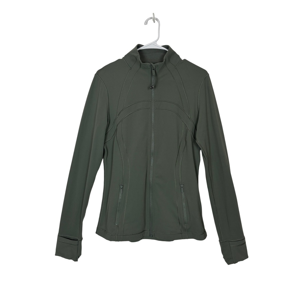 Lululemon Define Jacket size 8 Olive Green Full Zip Athletic Yoga Workout Layer